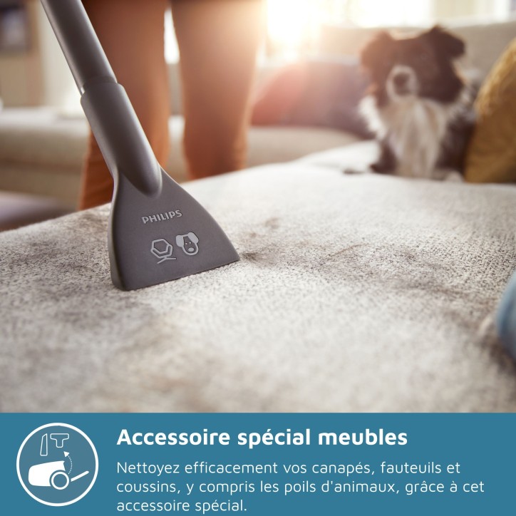 Aspirateur sans sac - PHILIPS - XB2123/09 - Série 2000 PowerCyclone 4 - 850W - Bleu/rose