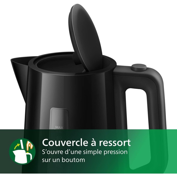 Bouilloire électrique - PHILIPS - HD9318/20 - 1,7 L - Noir Bouilloire électrique - PHILIPS - HD9318/20 - 1,7 L - Noir