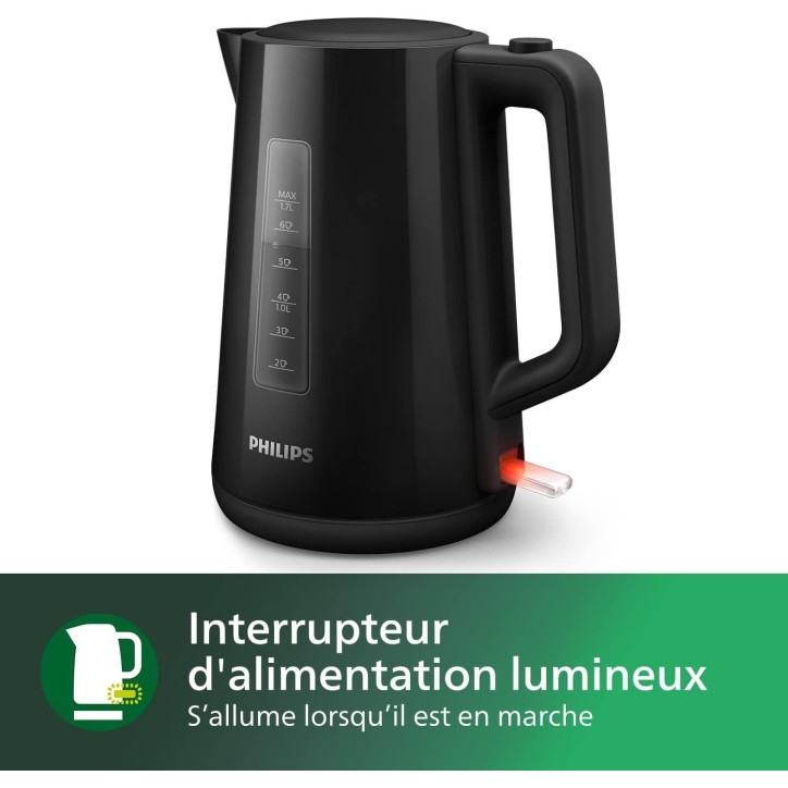 Bouilloire électrique - PHILIPS - HD9318/20 - 1,7 L - Noir Bouilloire électrique - PHILIPS - HD9318/20 - 1,7 L - Noir