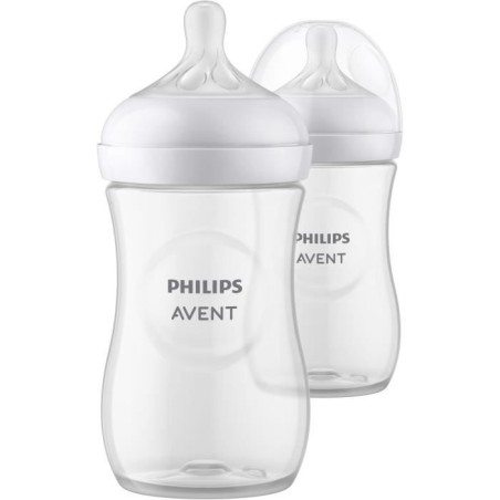 Lot de 2 biberons - PHILIPS AVENT- Natural 3.0 - Anti-colique - 260 ml