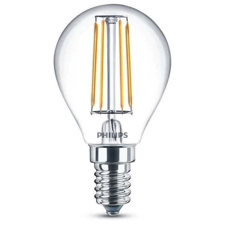 PHILIPS LED Classic 40W Sphérique E14 Blanc Chaud Non Dimmable PHILIPS LED Classic 40W Sphérique E14 Blanc Chaud Non Dimmable