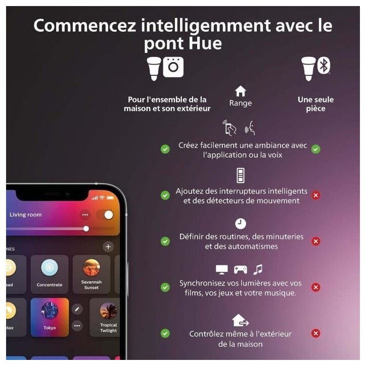 Lot de 3 prises connectées - PHILIPS HUE - Blanc