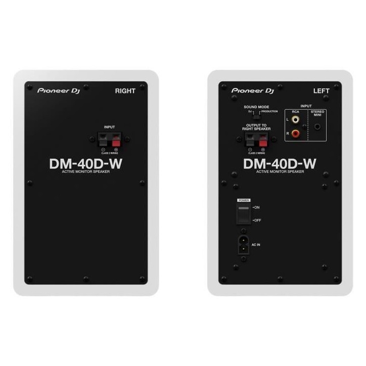 Enceintes de monitoring - PIONEER DJ - DM-40D - Bass Reflex - 2x19W - Blanc Enceintes de monitoring - PIONEER DJ - DM-40D - Bass Reflex - 2x19W - Blanc