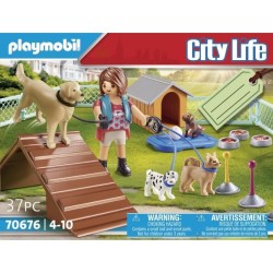 PLAYMOBIL 70676 Set Educatrice et chiens, City life, Pour Enfant, des