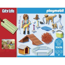 PLAYMOBIL 70676 Set Educatrice et chiens, City life, Pour Enfant, des