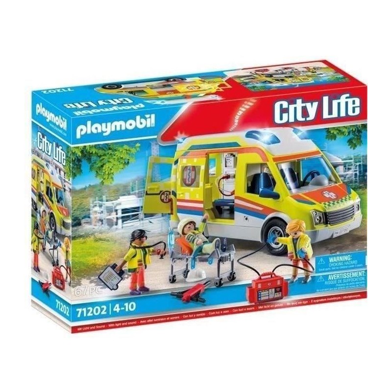 PLAYMOBIL 71202 Ambulance avec effets lumineux et sonore, City Action PLAYMOBIL 71202 Ambulance avec effets lumineux et sonore, City Action