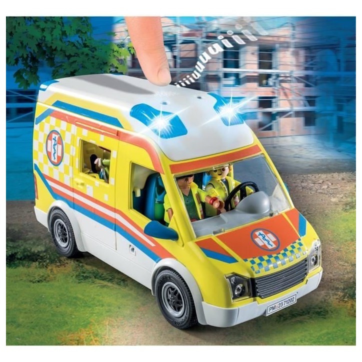 PLAYMOBIL 71202 Ambulance avec effets lumineux et sonore, City Action Les Secouristes