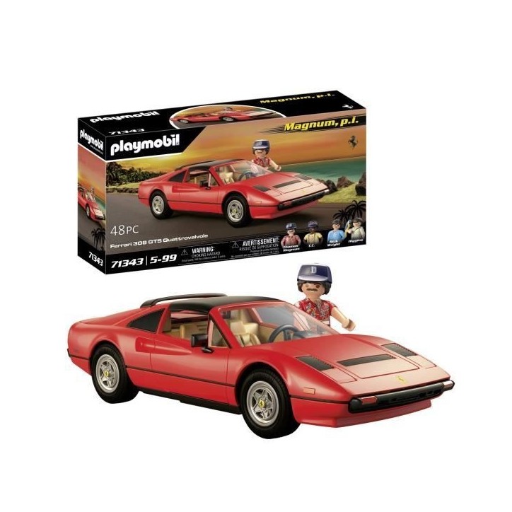 PLAYMOBIL 71343 Magnum Ferrari 308GT, Classic cars, Adulte, Voiture de collection, 48 pieces