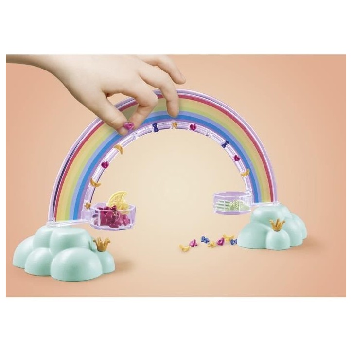 PLAYMOBIL 71361 Cheval ailé a décorer avec princesse, Princess Magic, chevalier et arc-en-ciel, Des 4 ans