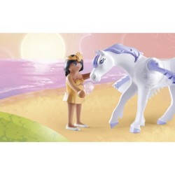 PLAYMOBIL 71361 Cheval ailé a décorer avec princesse, Princess Magic