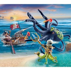 PLAYMOBIL 71419 Pirate avec pieuvre géante, Les Pirates, 44 pieces, D