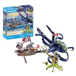 PLAYMOBIL 71419 Pirate avec pieuvre géante, Les Pirates, 44 pieces, D