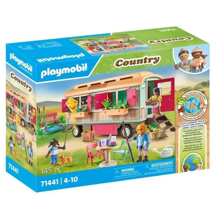 PLAYMOBIL 71441 Roulotte café boutique, Country La vie a la ferme, 145 pieces, Des 4 ans