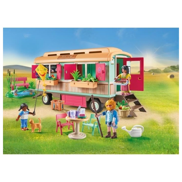 PLAYMOBIL 71441 Roulotte café boutique, Country La vie a la ferme, 145 pieces, Des 4 ans