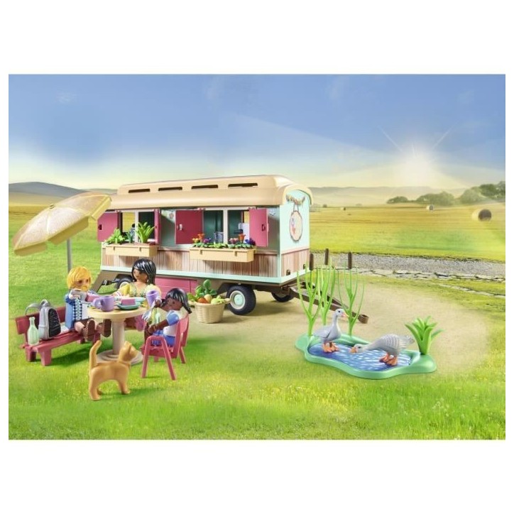 PLAYMOBIL 71441 Roulotte café boutique, Country La vie a la ferme, 145 pieces, Des 4 ans
