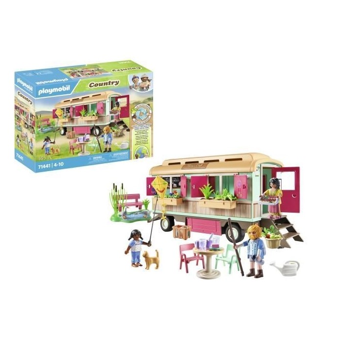 PLAYMOBIL 71441 Roulotte café boutique, Country La vie a la ferme, 145 pieces, Des 4 ans