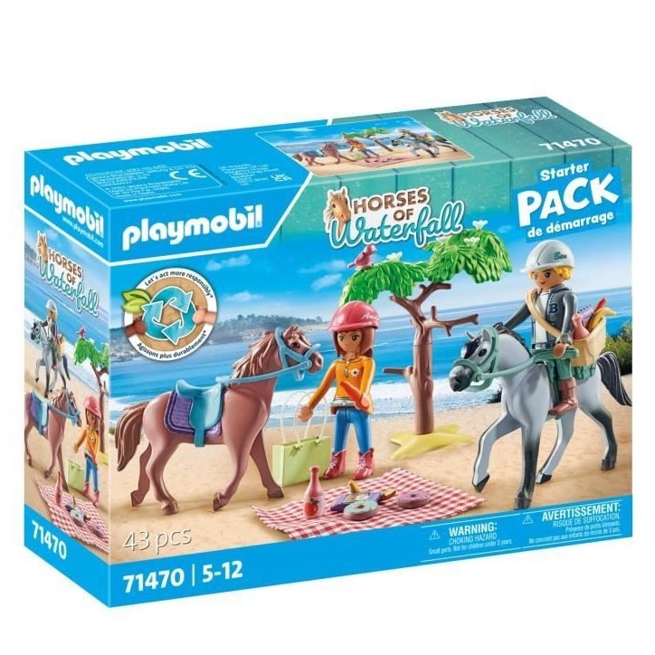 PLAYMOBIL 71470 Amélia et Ben avec chevaux - Horses of Waterfall - 2 personnages et 2 chevaux - Des 4 ans