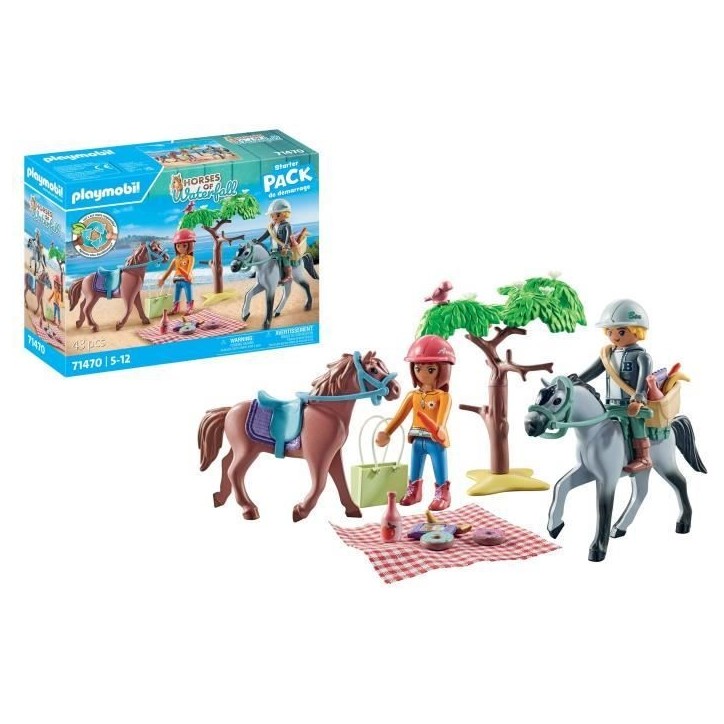 PLAYMOBIL 71470 Amélia et Ben avec chevaux - Horses of Waterfall - 2 personnages et 2 chevaux - Des 4 ans