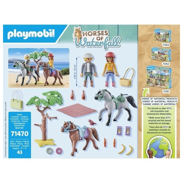 PLAYMOBIL 71470 Amélia et Ben avec chevaux - Horses of Waterfall - 2 personnages et 2 chevaux - Des 4 ans