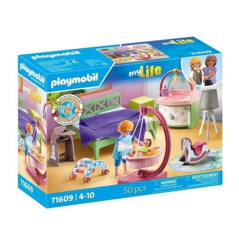 PLAYMOBIL 71609 Chambre de parents avec berceau suspendu, Maison d'arc