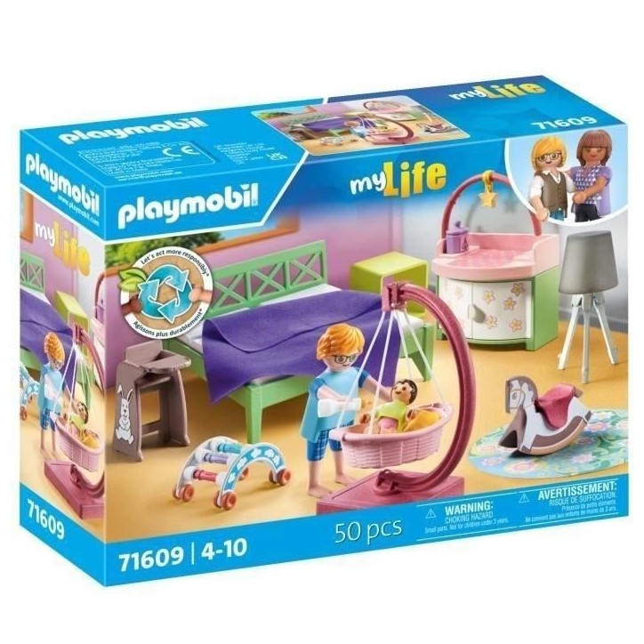 PLAYMOBIL 71609 Chambre de parents avec berceau suspendu, Maison d'architecte, My Life, 50 pieces, Des 4 ans