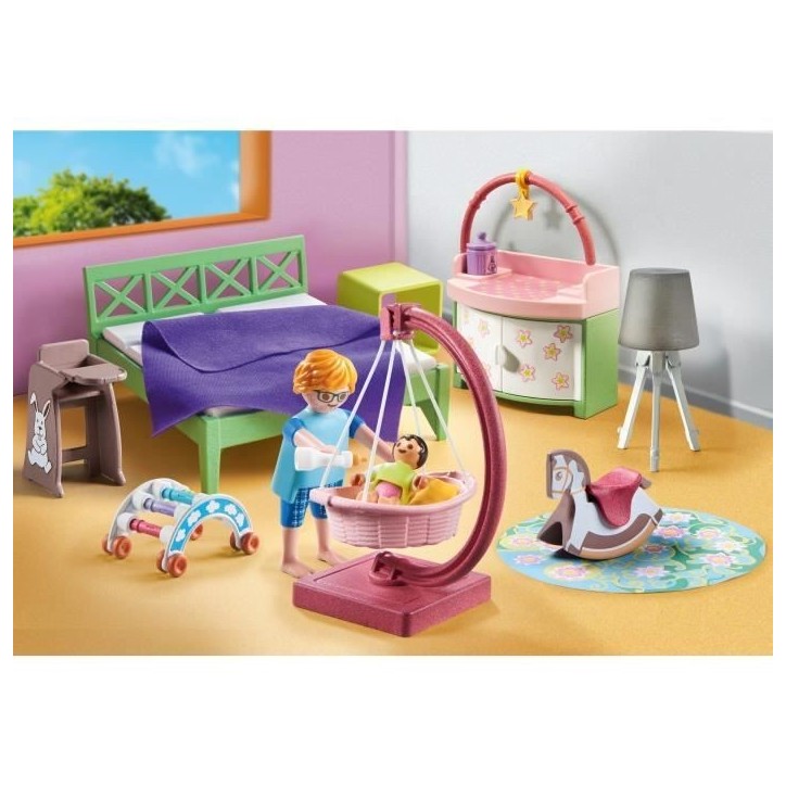 PLAYMOBIL 71609 Chambre de parents avec berceau suspendu, Maison d'architecte, My Life, 50 pieces, Des 4 ans