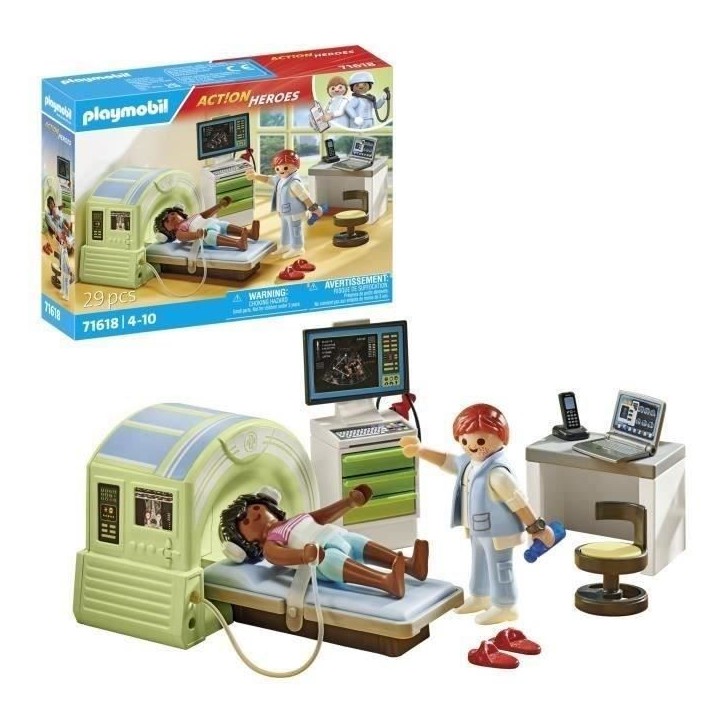 PLAYMOBIL 71618 Scanner médical avec patiente, City Life, L'Hôpital, 29 pieces, Des 4 ans