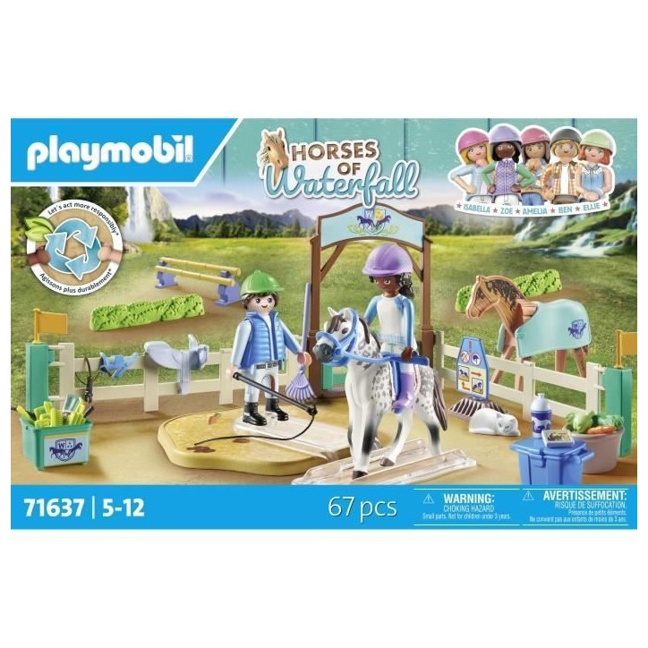 PLAYMOBIL 71637 Arene d'équitation, Horses of Waterfall, 67 pieces, Des 5 ans