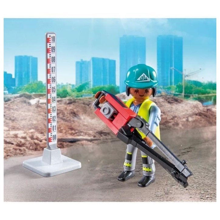 PLAYMOBIL 71751 Ouvriers avec rouleau compresseur et signalisation, Action Heroes, La construction, 43 pieces, Des 4 ans PLAYMOBIL 71751 Ouvriers avec rouleau compresseur et signalisation, Action Heroes, La construction, 43 pieces, Des 4 ans
