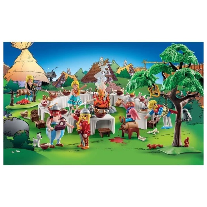 PLAYMOBIL 71827 Le banquet du village et personnage, Astérix, Personnages de la BD Astérix, 159 pieces, Des 5 ans