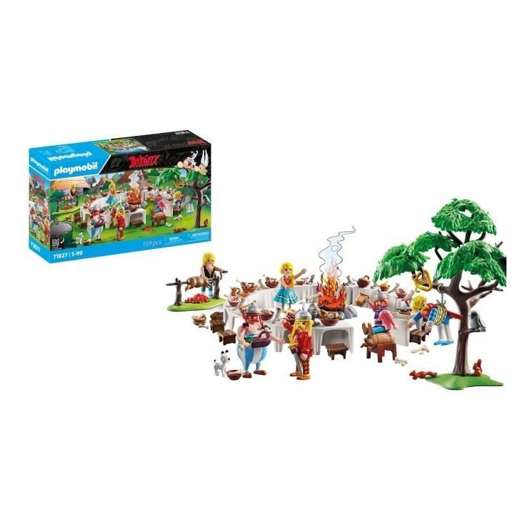 PLAYMOBIL 71827 Le banquet du village et personnage, Astérix, Personnages de la BD Astérix, 159 pieces, Des 5 ans