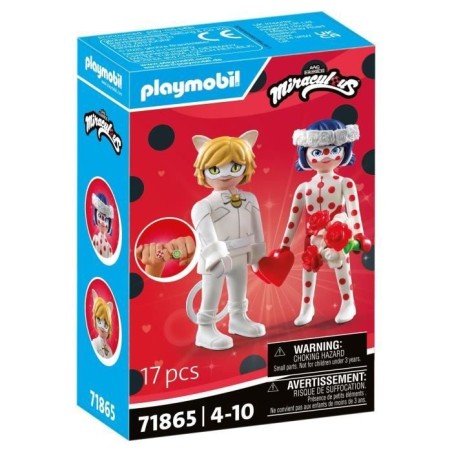 PLAYMOBIL 71865 Mariage Ladybug & Chat Noir, Miraculous, 17 pieces, De