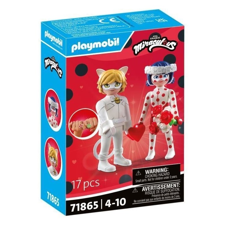 PLAYMOBIL 71865 Mariage Ladybug & Chat Noir, Miraculous, 17 pieces, Des 4 ans