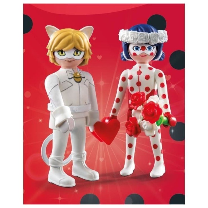 PLAYMOBIL 71865 Mariage Ladybug & Chat Noir, Miraculous, 17 pieces, Des 4 ans