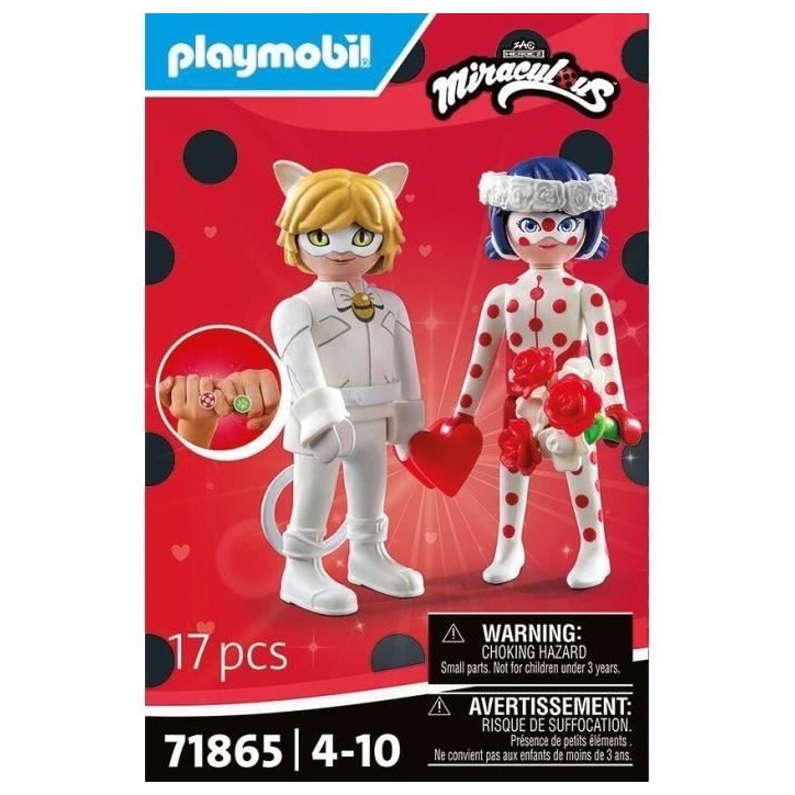 PLAYMOBIL 71865 Mariage Ladybug & Chat Noir, Miraculous, 17 pieces, Des 4 ans