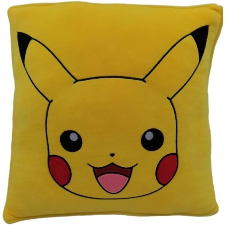 Coussin premium - Carré - POKEMON - Pikachu - Microfibre - 40 cm