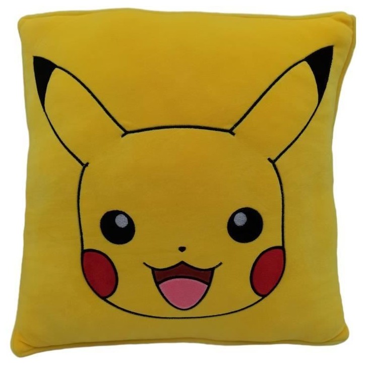 Coussin premium - Carré - POKEMON - Pikachu - Microfibre - 40 cm