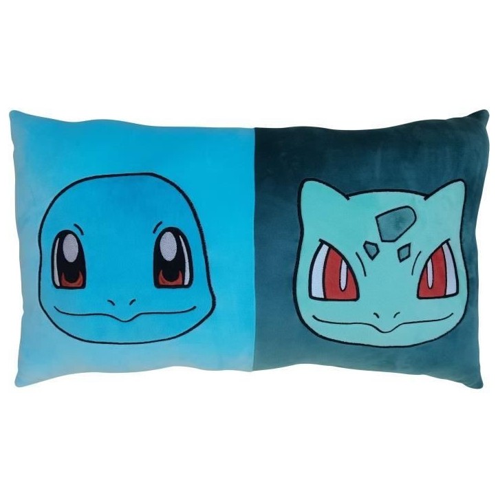 Coussin double face - Carré - POKEMON - Pikachu et Starter - Microfibre - 60 x 40 cm