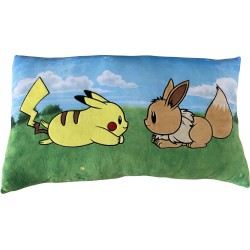 Coussin premium - POKEMON - Pikachu & Eevee - Microfibre - 60 cm