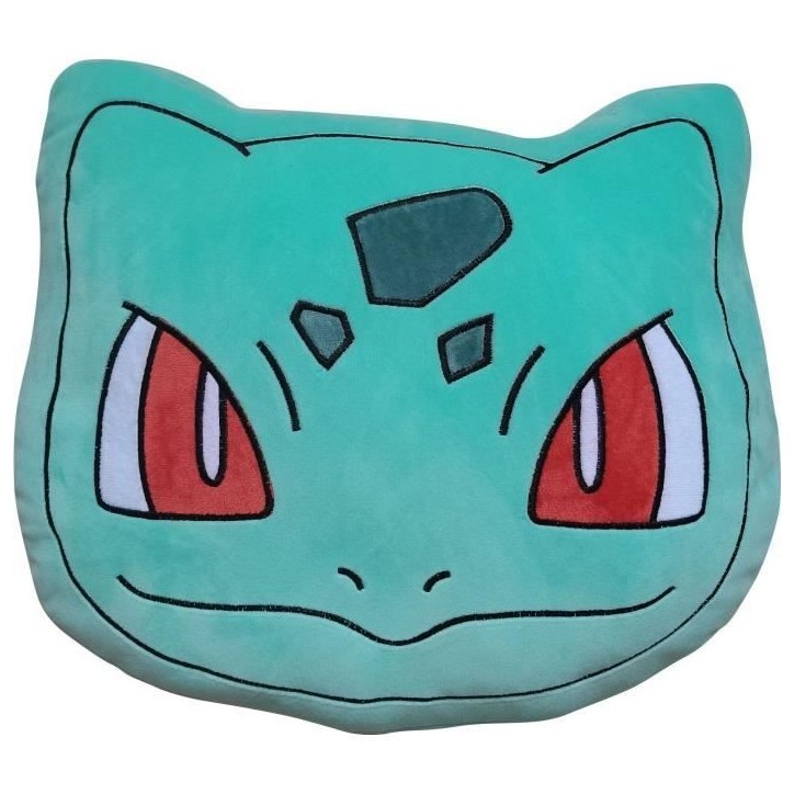 Coussin premium 3D - POKEMON - Visage Bulbizarre - Microfibre - 40 cm