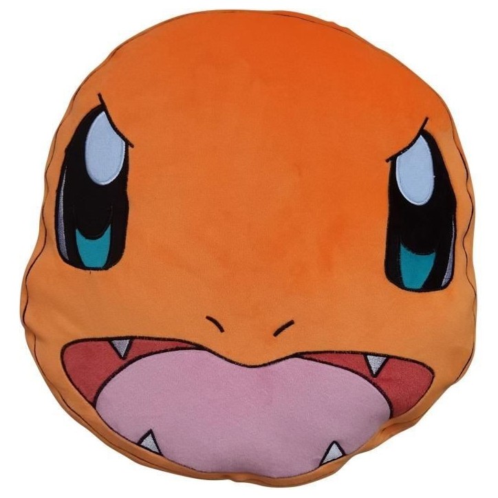 Coussin premium 3D - POKEMON - Visage Salameche - Microfibre - 40 cm
