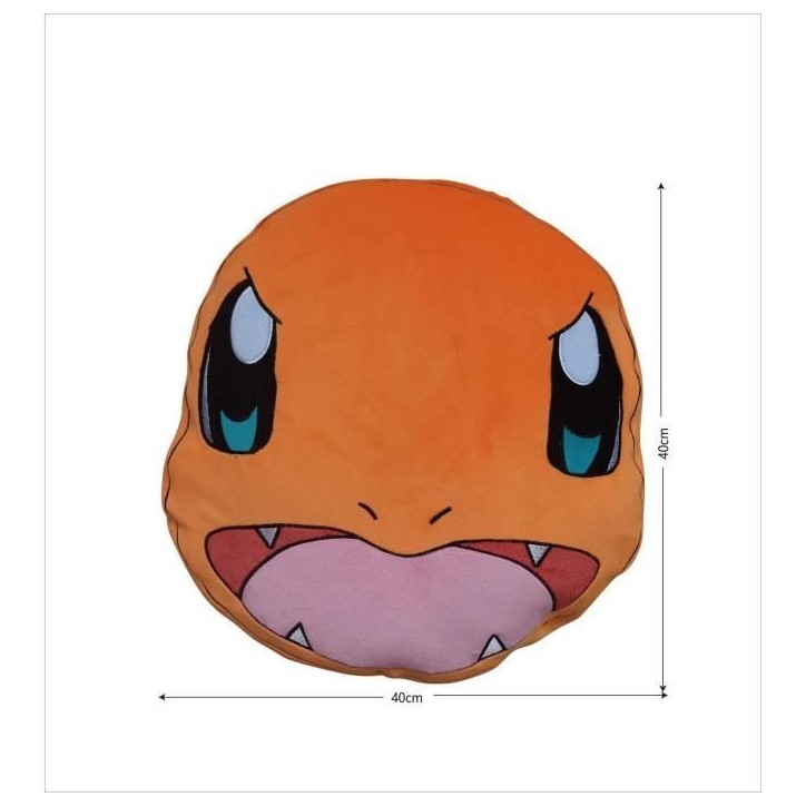 Coussin premium 3D - POKEMON - Visage Salameche - Microfibre - 40 cm