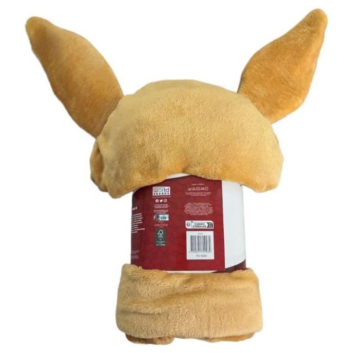 Plaid polaire a capuche 3D - POKEMON - Evoli - 120 x 150 cm