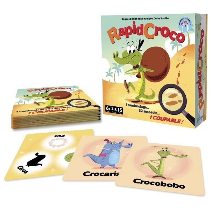RapidCroco - Asmodee - Jeu d'enquete - 32 Suspect 1 coupable