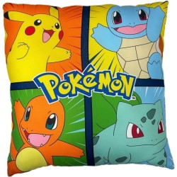 Coussin double face - Carré - POKEMON - Pikachu et ses amis - Microfi