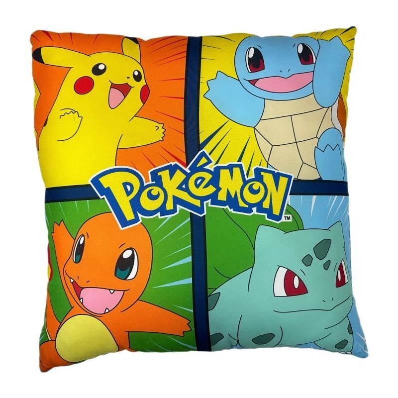 Coussin double face - Carré - POKEMON - Pikachu et ses amis - Microfi Coussin double face - Carré - POKEMON - Pikachu et ses amis - Microfi