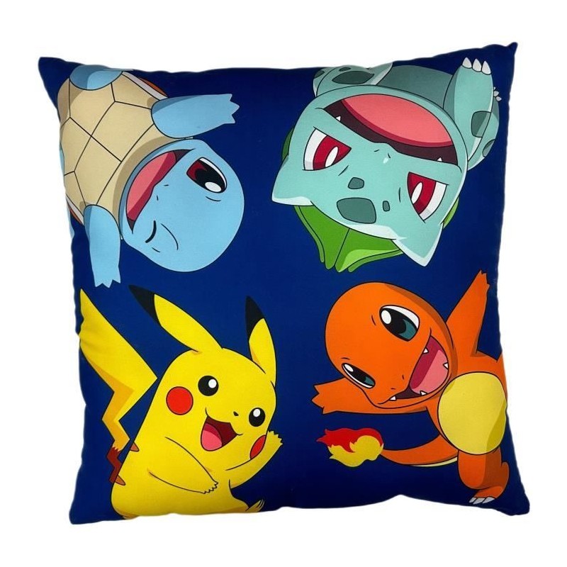 Coussin double face - Carré - POKEMON - Poké-Ball et Starter - Micro Coussin double face - Carré - POKEMON - Poké-Ball et Starter - Micro