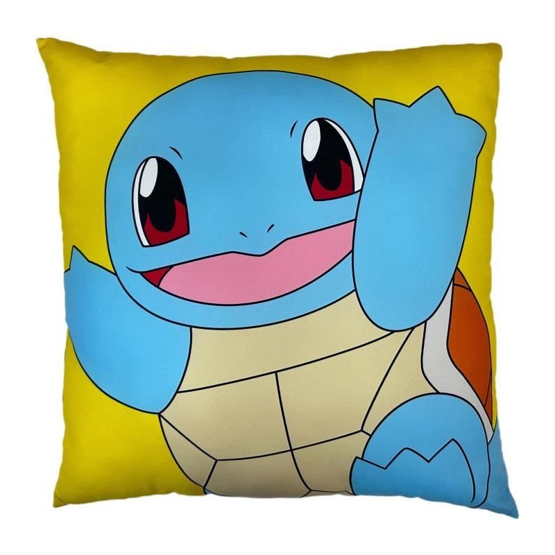 Coussin double face - Carré - POKEMON - Pikachu et Carapuce - Microfi Coussin double face - Carré - POKEMON - Pikachu et Carapuce - Microfi