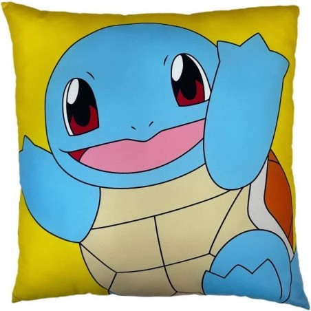 Coussin double face - Carré - POKEMON - Pikachu et Carapuce - Microfi