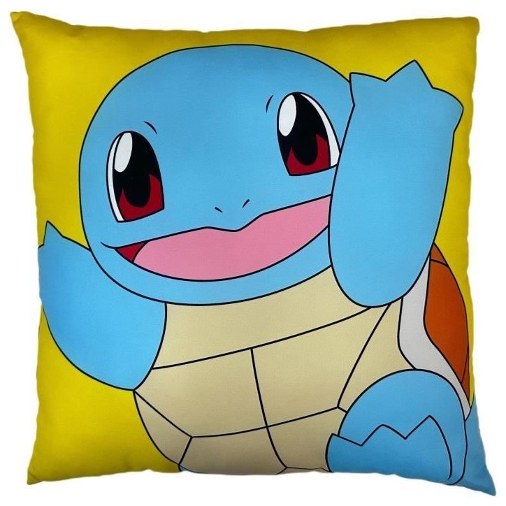 Coussin double face - Carré - POKEMON - Pikachu et Carapuce - Microfibre - 40 x 40 cm